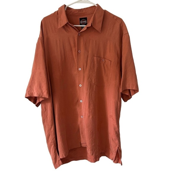 HARLEY DAVIDSON by Tori Richard Purple Silk Motorcycle Shirt Men's XL - Picture 1 of 7